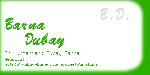 barna dubay business card